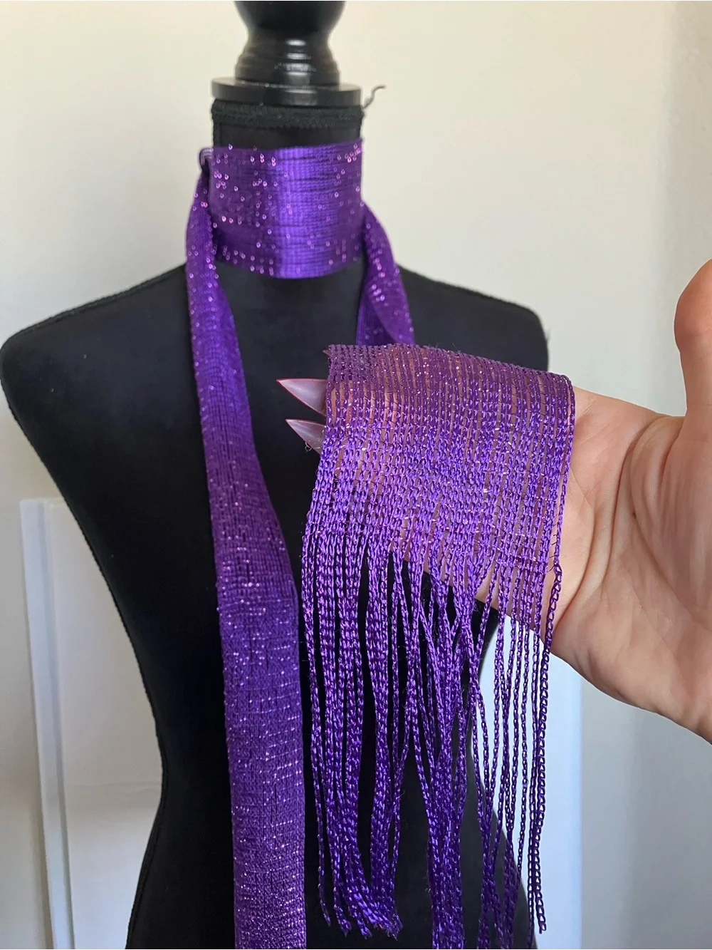 Purple Metallic Fringe Scarf - Women Accessories